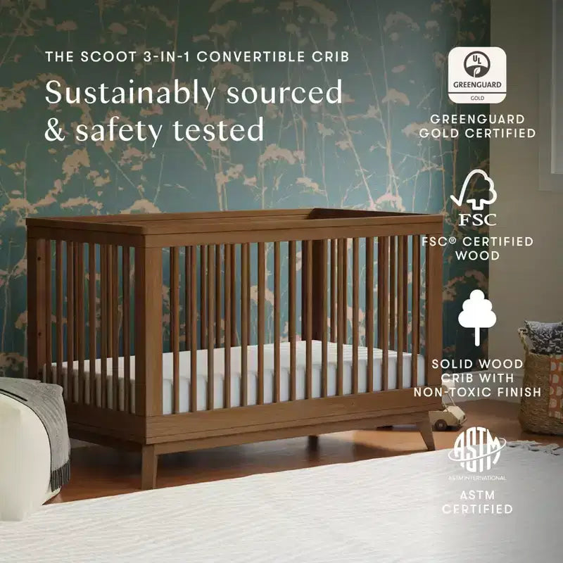 Culla convertibile 3-in-1 Babyletto Scoot con kit di conversione per lettino per bambini