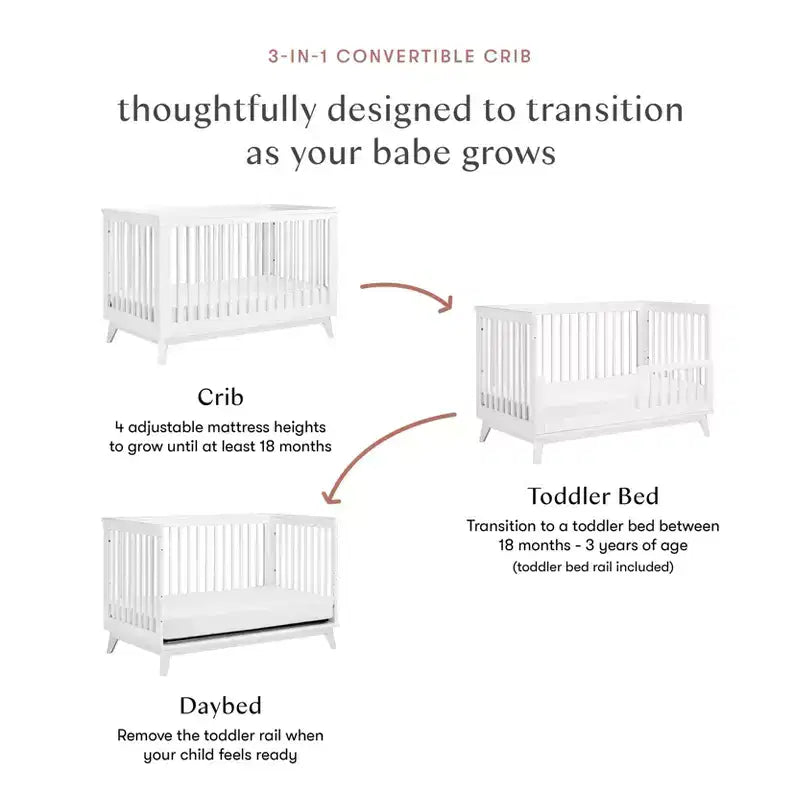 Culla convertibile 3-in-1 Babyletto Scoot con kit di conversione per lettino per bambini