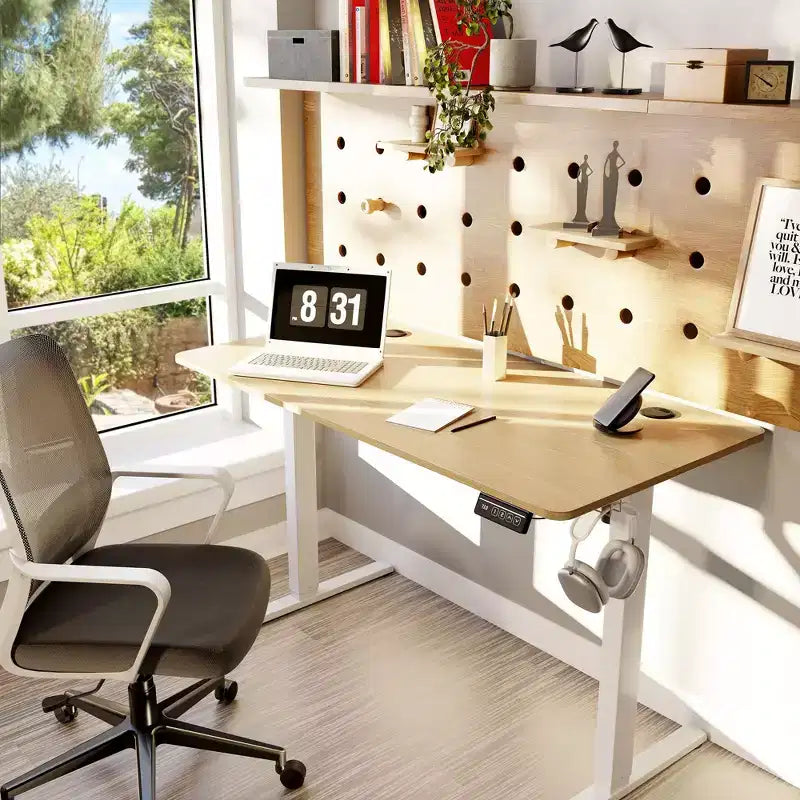 Scrivania da ufficio regolabile in altezza Celebalcony 55, postazione di lavoro per computer PC con 2 pulsanti preimpostati per la memoria