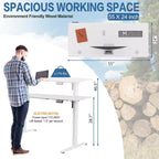 Scrivania da ufficio regolabile in altezza Celebalcony 55, postazione di lavoro per computer PC con 2 pulsanti preimpostati per la memoria
