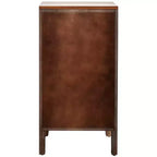 Tavolino d'appoggio eHemco Tropical Monstera con Accento per Porta, Stile Moderno Retrò, 16,5 x 14 x 31 Pollici, Finitura Noce Antico