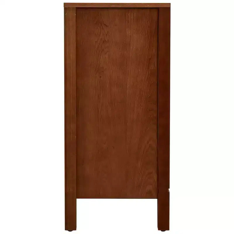 Tavolino d'appoggio eHemco Tropical Monstera con Accento per Porta, Stile Moderno Retrò, 16,5 x 14 x 31 Pollici, Finitura Noce Antico