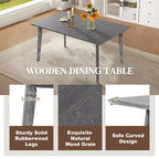 Set da pranzo da 5 pezzi, tavolo da cucina rustico stile coloniale e 4 sedie imbottite - ModernLuxe