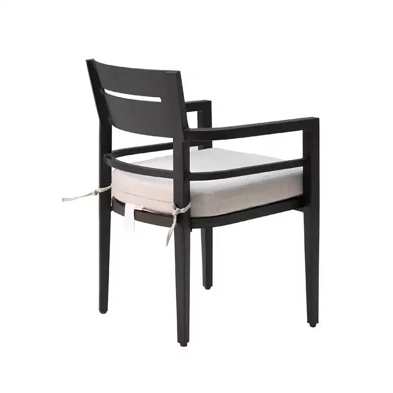 Set di 4 sedie da pranzo, sedie da pranzo da esterno, schienale ergonomico, cuscini impermeabili, gambe affusolate, ideali per giardini