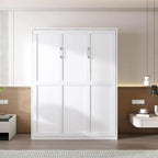 GDFStudio Elisha Letto a Scomparsa Moderno a Parete con Armadio Integrato, Sistema di Sollevamento Idraulico