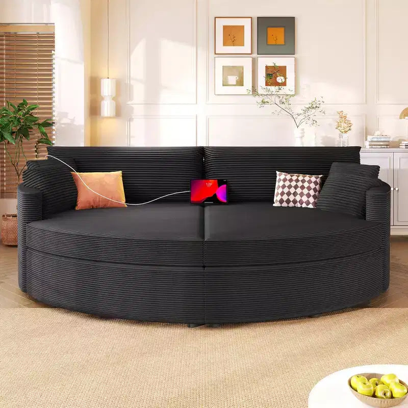 Whisen 102.3 Divano chaise longue doppio oversize e divano letto, Divano con seduta profonda