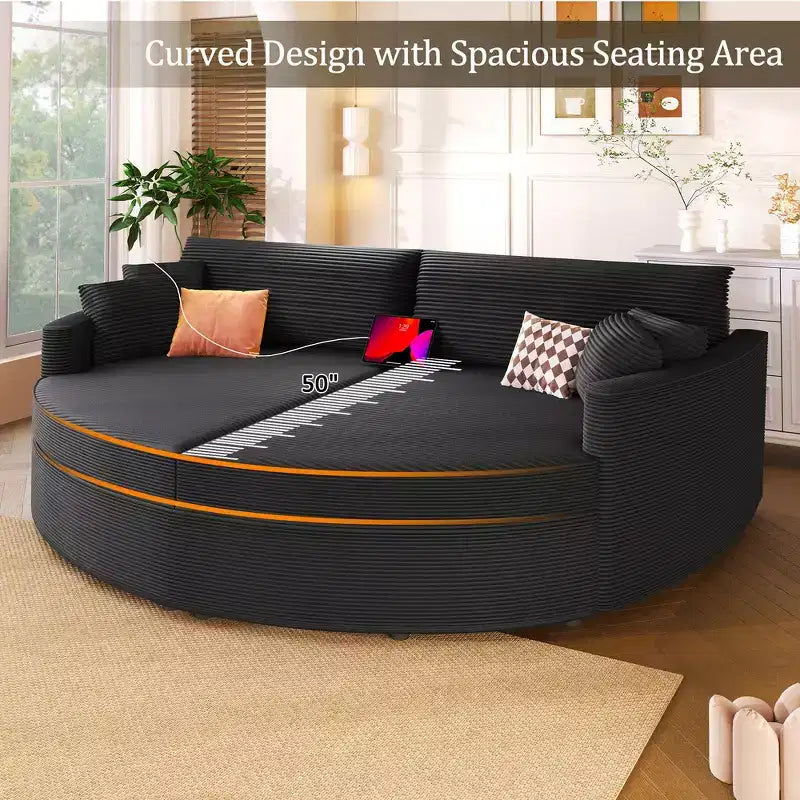 Whisen 102.3 Divano chaise longue doppio oversize e divano letto, Divano con seduta profonda