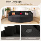 Whisen 102.3 Divano chaise longue doppio oversize e divano letto, Divano con seduta profonda