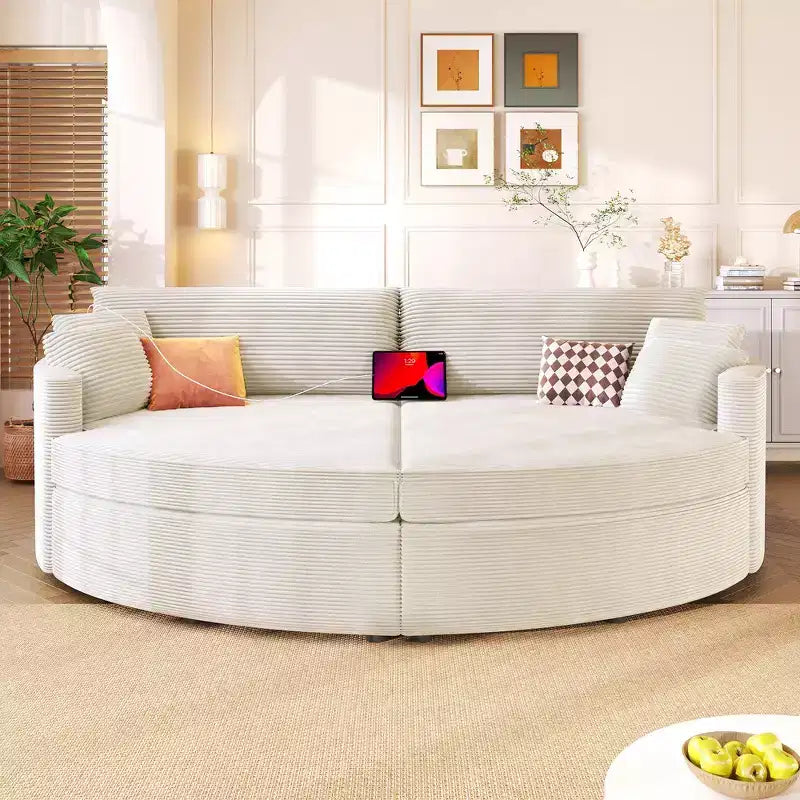 Whisen 102.3 Divano chaise longue doppio oversize e divano letto, Divano con seduta profonda