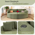 Whisen 102.3 Divano chaise longue doppio oversize e divano letto, Divano con seduta profonda