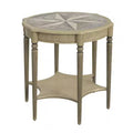 HomeRoots 28 Beige Manufactured Wood Round End Table With Shelf