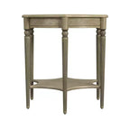 HomeRoots 28 Tavolino rotondo color beige in legno multistrato con ripiano