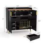 31.5 Mobile Bar Cantinetta, Mobile Bar da Caffè in Legno con Portabottiglie e Portabicchieri, Credenza Moderna a Buffet per Soggiorno Ingresso di Casa