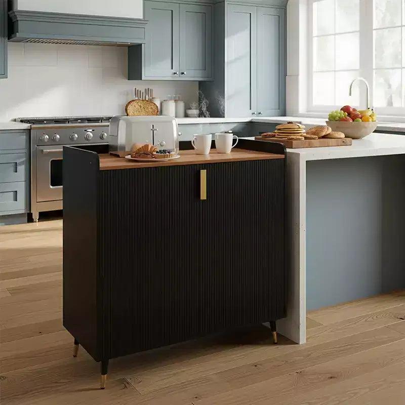 31.5 Mobile Bar Cantinetta, Mobile Bar da Caffè in Legno con Portabottiglie e Portabicchieri, Credenza Moderna a Buffet per Soggiorno Ingresso di Casa