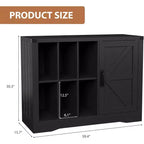 Farmhouse Record Player Stand, Black Barn Door, Vinyl Storage Cabinet, Holds 750 Albums