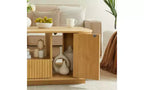 Wavy Curved Oval Coffee Table with Drawers and Hidden Compartments