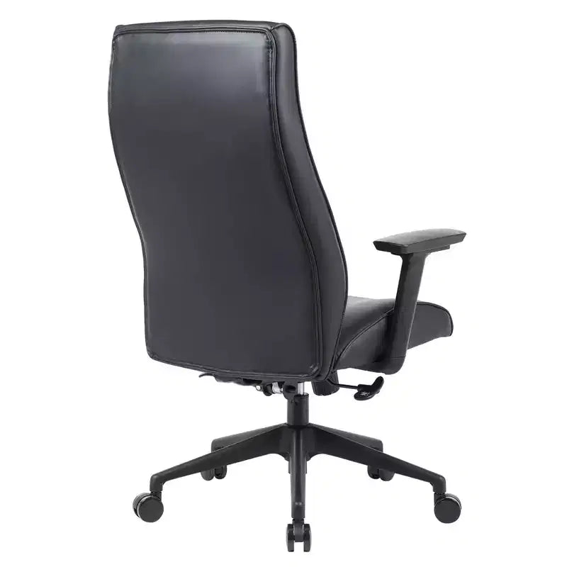 Sedia da ufficio direzionale Maxwell ad alto schienale imbottita in pelle PU, altezza e braccioli regolabili, inclinazione ginocchia e rotazione a 360°, sedia ergonomica da scrivania per computer