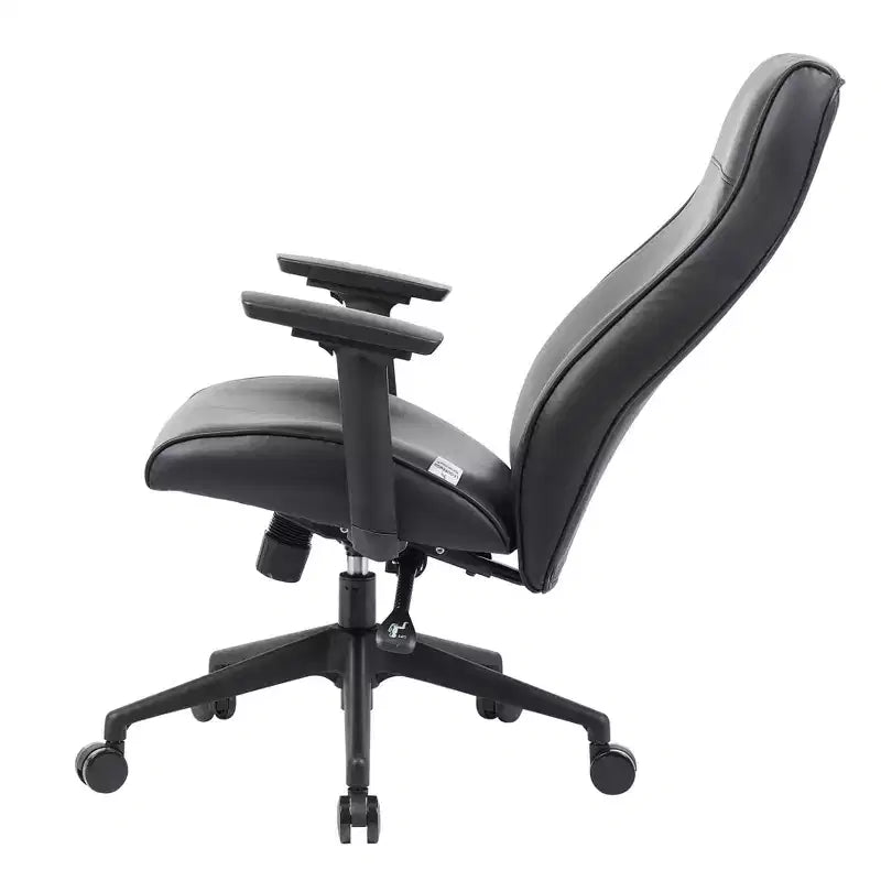 Sedia da ufficio direzionale Maxwell ad alto schienale imbottita in pelle PU, altezza e braccioli regolabili, inclinazione ginocchia e rotazione a 360°, sedia ergonomica da scrivania per computer