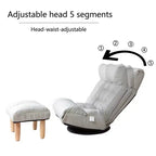 Poltrona da salotto girevole FurnitureR con pouf, poltrona reclinabile regolabile con poggiapiedi, sedia da gioco e meditazione per soggiorno camera da letto