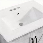Mobile bagno moderno da 24/30 pollici con lavabo in ceramica 2 ante 1 cassetto, design contemporaneo autoportante per i vostri bagni
