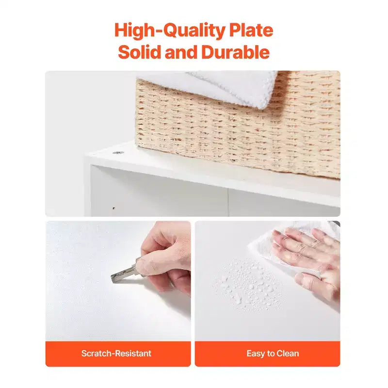Pensile da Parete VEVOR per Lavanderia, Armadietto a Muro a 2 Livelli con Ripiano Regolabile, Mobile Contenitore con 4 Ante, Set di 2, Bianco
