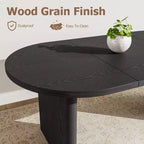 Tavolo da pranzo ovale da 180 cm con 6 sedie imbottite, tavolo da cucina con robusta base in legno, sedia da pranzo con schienale alto e gambe in legno per cucina
