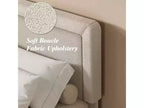 Telaio letto Dyonery Queen-size, telaio letto moderno color crema con testiera regolabile, angoli arrotondati, non è necessario un materasso a molle, facile montaggio.