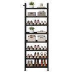 Scarpiera stretta a 8 livelli, Organizer alto in metallo per 18-24 paia di scarpe, Porta scarpe verticale sottile per armadio, ingresso, piccoli spazi, Nero