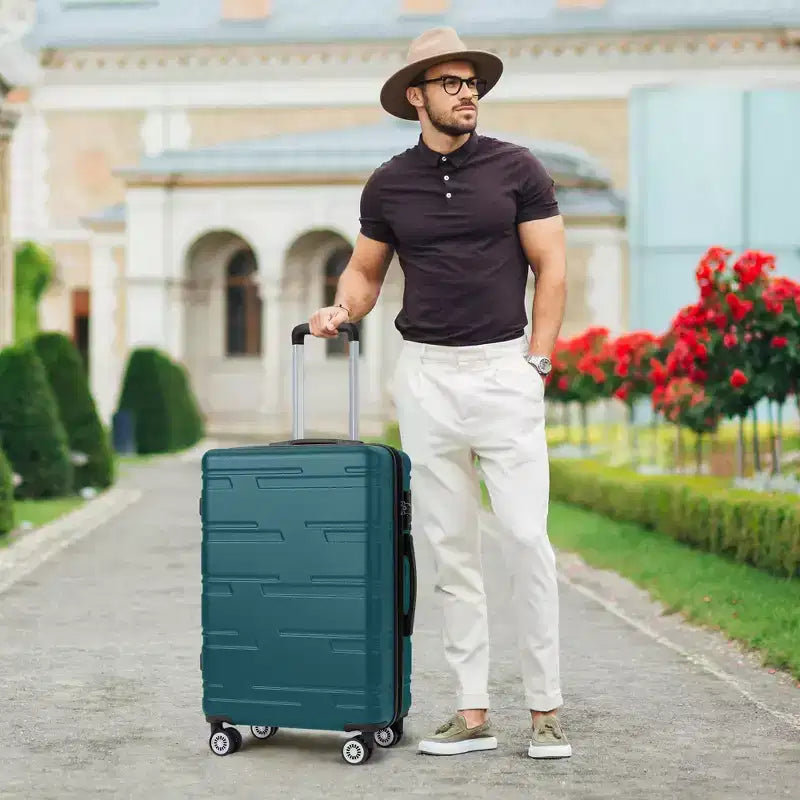 Valigia rigida espandibile da 24 pollici - Valigia spinner in ABS leggera con lucchetto TSA, approvata per il trasporto aereo