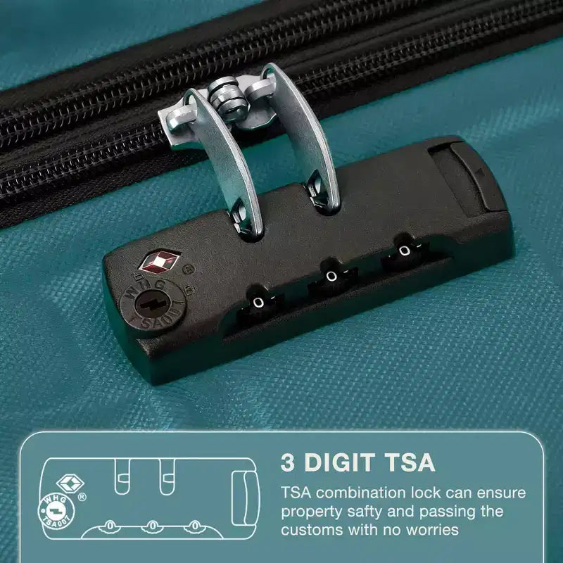 Valigia rigida espandibile da 24 pollici - Valigia spinner in ABS leggera con lucchetto TSA, approvata per il trasporto aereo
