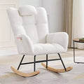 Nursery Teddy Rocking Chair, Soft Upholstered Glider Rocker for Adults, Space-Saving Nursing Chair for Living Room, Bedroom, and Classroom Use