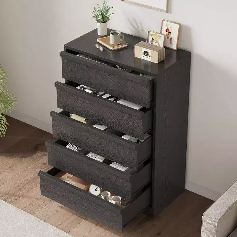 Cassettiera a 5 cassetti per camera da letto, Comodino organizer in legno moderno a 7 cassetti, per soggiorno, ingresso