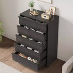 Cassettiera a 5 cassetti per camera da letto, Comodino organizer in legno moderno a 7 cassetti, per soggiorno, ingresso