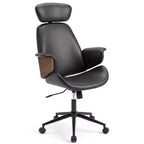 Costway Ergonomic Office Chair with Headrest, Adjustable Height, Faux Leather & Metal Base