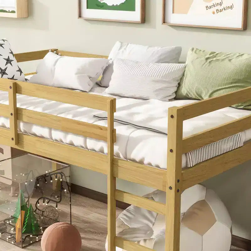 MAYEERTY Struttura Letto Matrimoniale in Legno di Pino Massiccio Senza Necessità di Rete a Molle Design Silenzioso