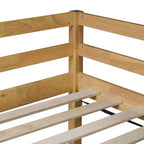 MAYEERTY Struttura Letto Matrimoniale in Legno di Pino Massiccio Senza Necessità di Rete a Molle Design Silenzioso