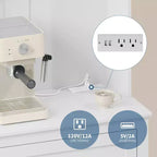 Mobile credenza da cucina da 63" con stazione di ricarica, angolo caffè con 1 grande cassetto, ripiani regolabili e 4 ganci