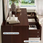 Cassettiera larga 47,24 pollici con 7 cassetti, cassettiera moderna con maniglie in metallo, organizer in legno per camera da letto, soggiorno, corridoio