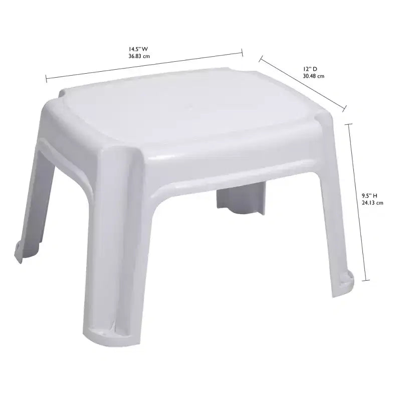 Sgabello a un gradino Gracious Living, Sgabello piccolo, 24 cm, Bianco