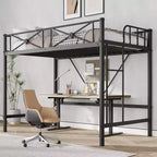 Struttura Letto a Soppalco Singolo, in Metallo Resistente con Capacità 180 kg, Design Salvaspazio e Silenzioso per Bambini, Ragazzi, Adulti