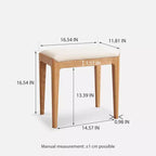GDFStudio Sgabello per Toeletta Ernest Moderno in Legno Massiccio e Rivestito