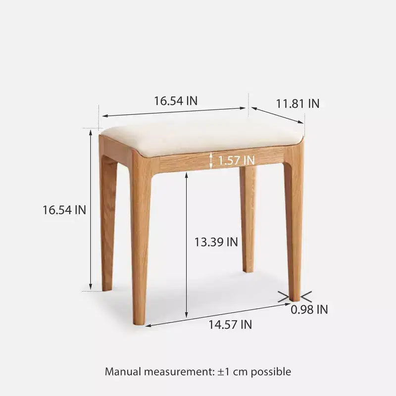 GDFStudio Sgabello per Toeletta Ernest Moderno in Legno Massiccio e Rivestito