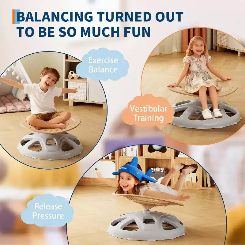 Garvee Kids Sedia Girevole Sensoriale - Sedia Girevole per Autismo con Maniglia di Sicurezza e Base Antiscivolo, Migliora la Coordinazione Corporea e l'Allenamento dell'Equilibrio