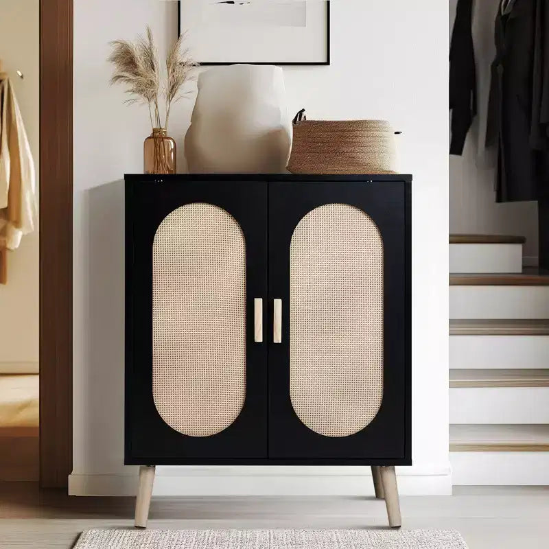 Karl Home Mobile scarpiera in rattan moderna da 18 paia