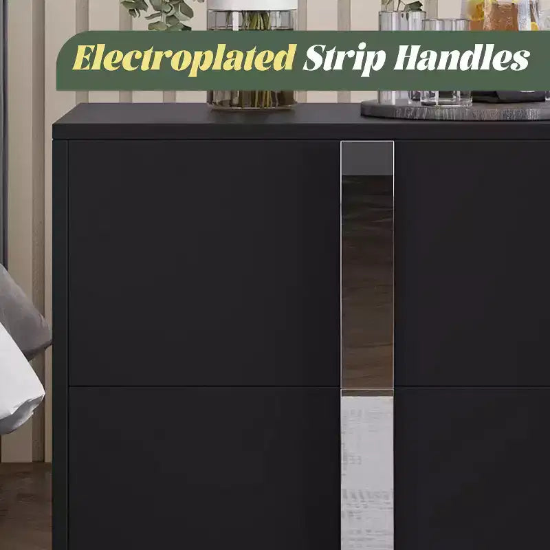 Comodino moderno e lineare con 1 cassetto e accenti a specchio per camera da letto e soggiorno