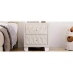 Comodino Elegante in Velluto di Lusso con 2 Cassetti per Camera da Letto o Soggiorno