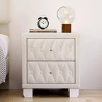 Comodino Elegante in Velluto di Lusso con 2 Cassetti per Camera da Letto o Soggiorno