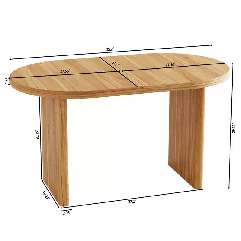 55.12-70.87Modern Extendable Dining Table with removable extension leaves,Mid-century modern style home table,Suitable for dining rooms
