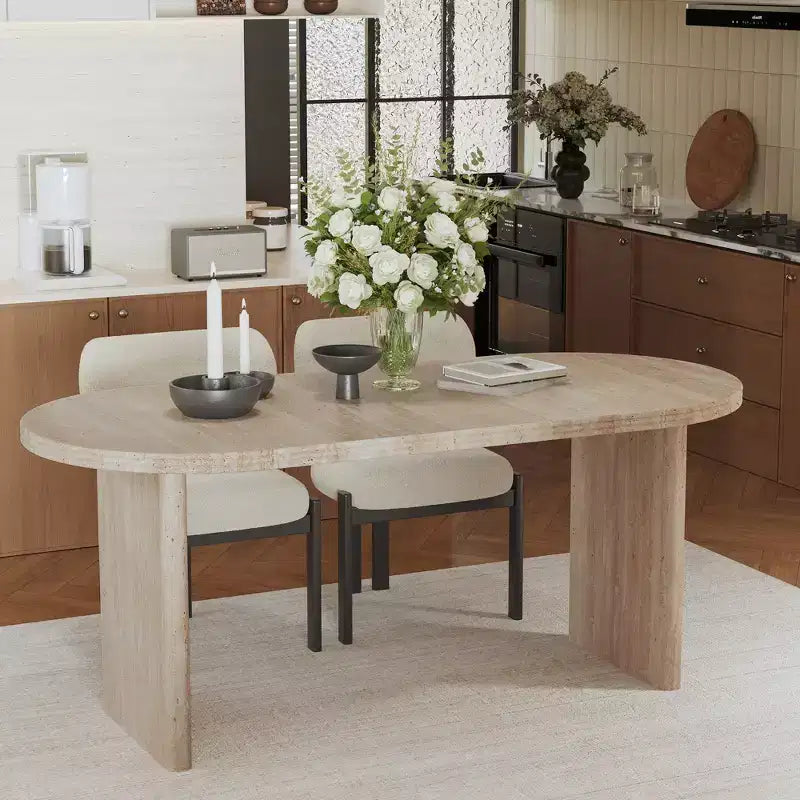 55.12-70.87Modern Extendable Dining Table with removable extension leaves,Mid-century modern style home table,Suitable for dining rooms