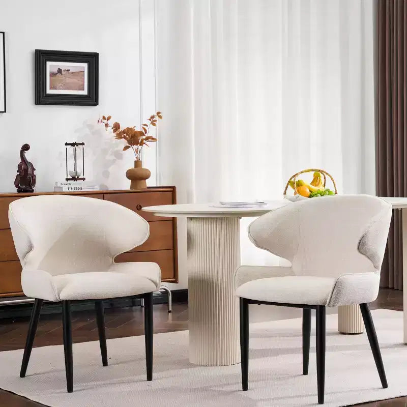GDFStudio Nellie Sedie da Pranzo Imbottite Moderne con Schienale Curvo